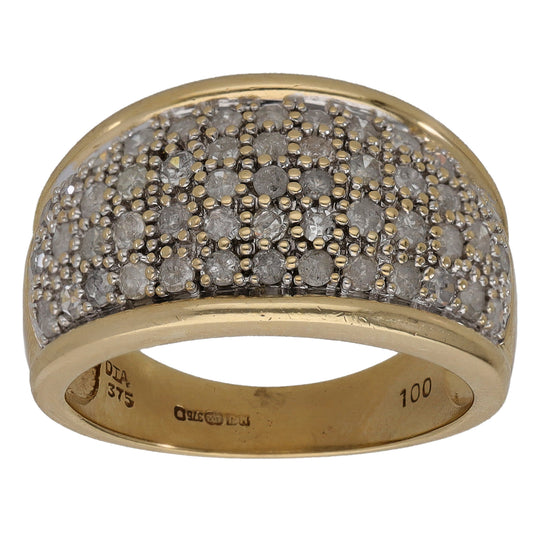 9ct Gold 1.02ct Diamond Alternative Ring Size M
