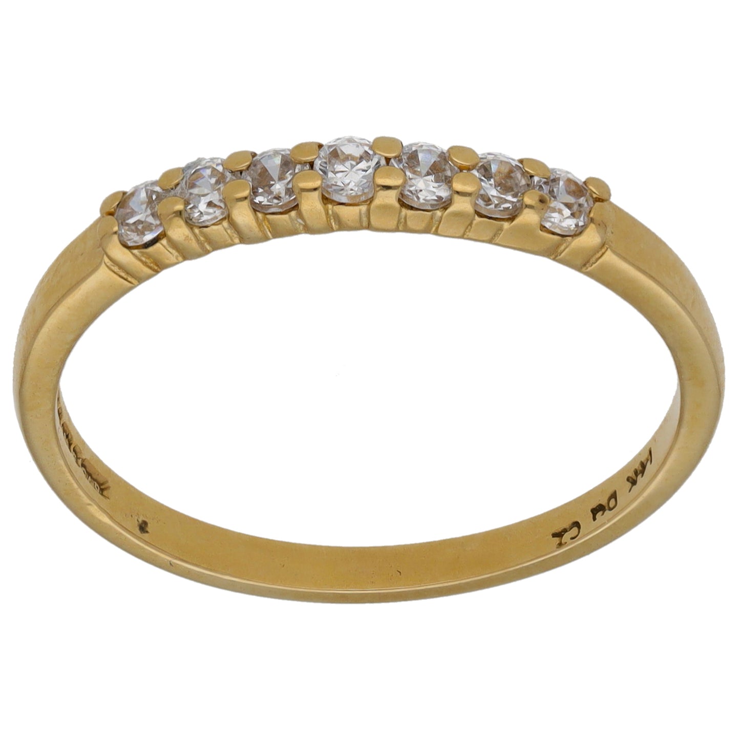 14ct Gold Cubic Zirconia Half Eternity Ring Size Q