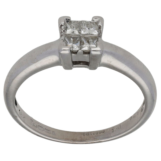 18ct White Gold 0.20ct Diamond Dress/Cocktail Ring Size K