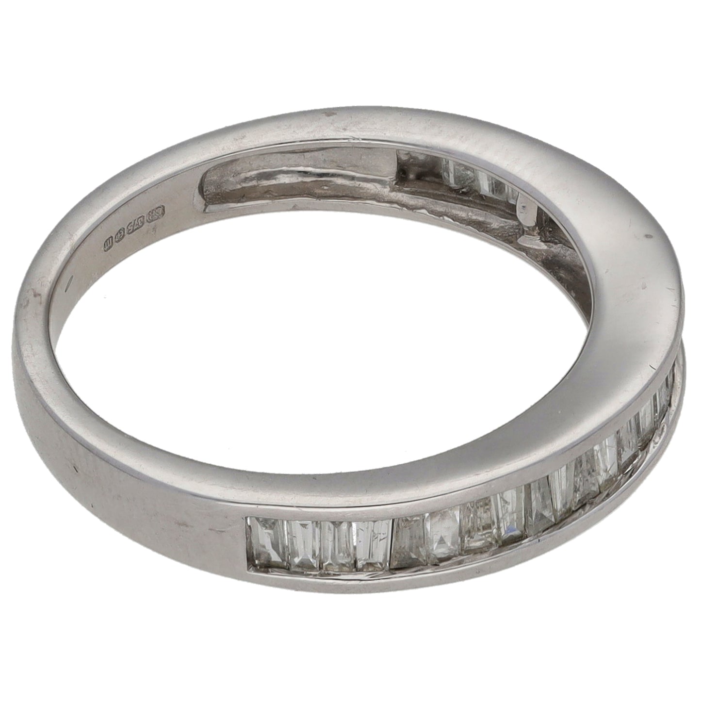 9ct White Gold 0.28ct Diamond Half Eternity Ring Size N