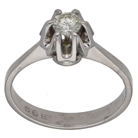 18ct White Gold 0.31ct Diamond Solitaire Ring Size O