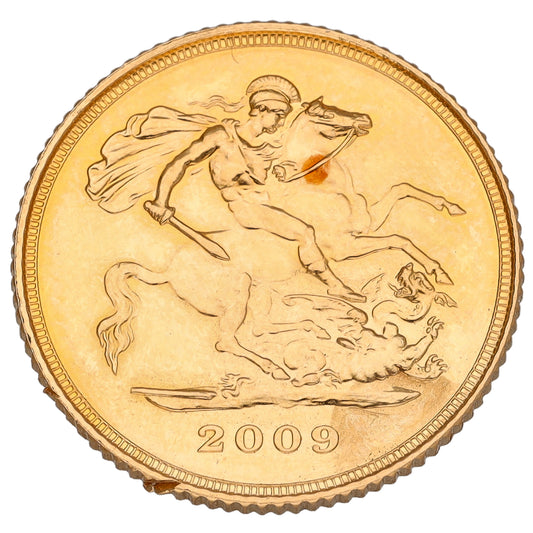 22ct Gold Queen Elizabeth II Half Sovereign Coin 2009