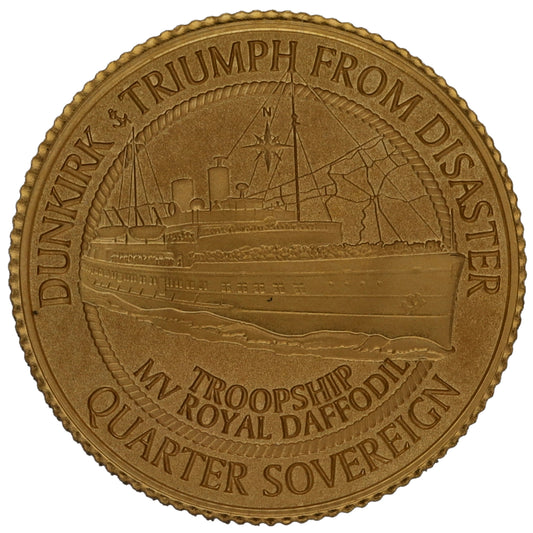 22ct Gold Dunkirk Triumph From Disaster Quarter Sovereign Coin 2020
