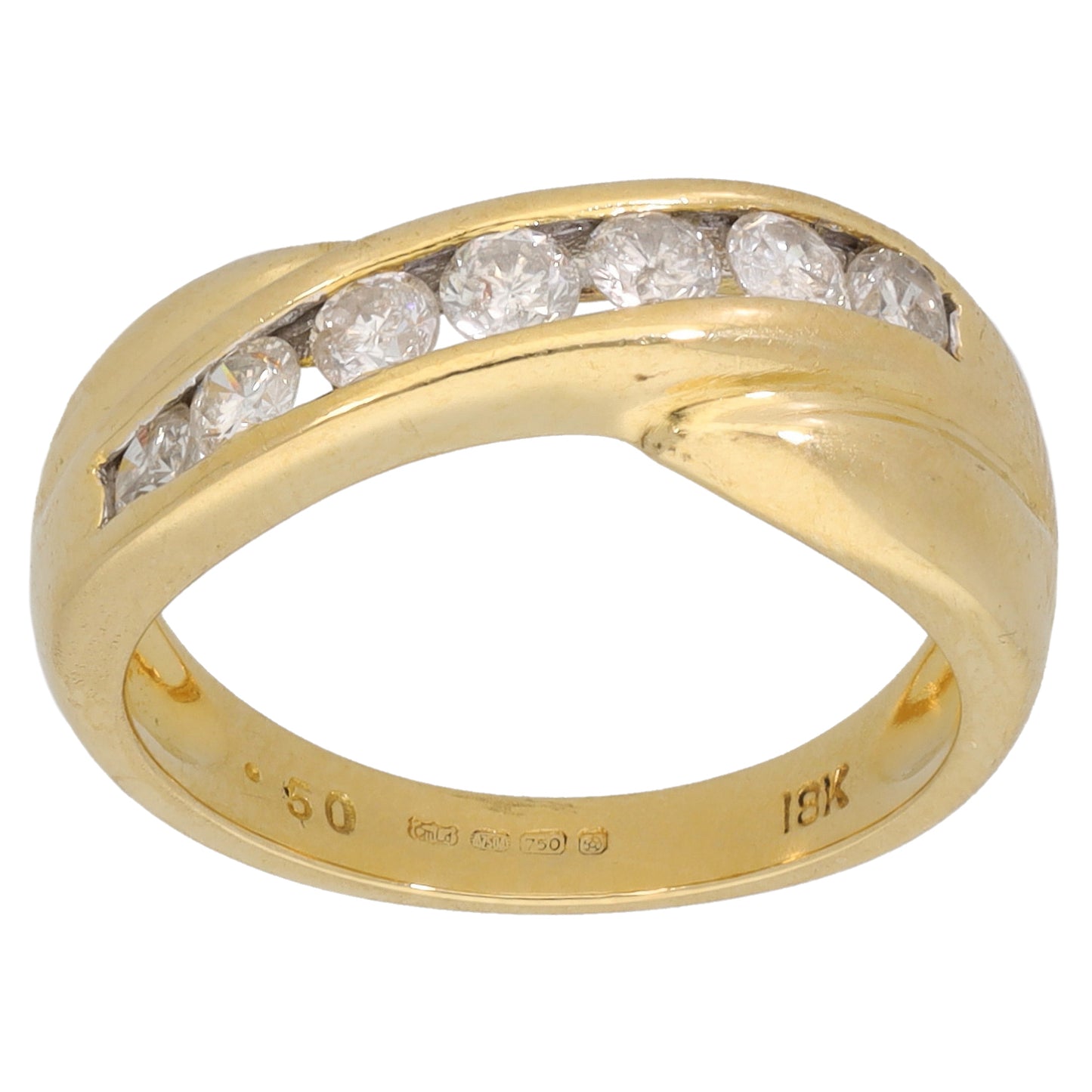 18ct Gold 0.35ct Diamond Half Eternity Ring Size K
