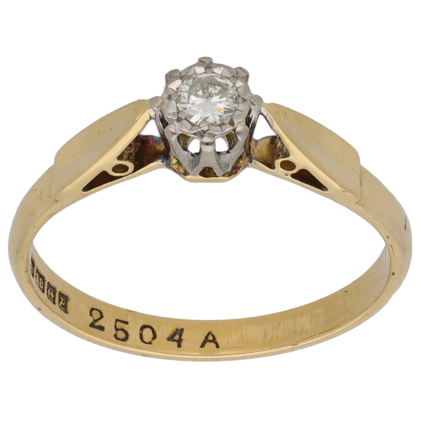 18ct Gold 0.10ct Diamond Solitaire Ring Size N