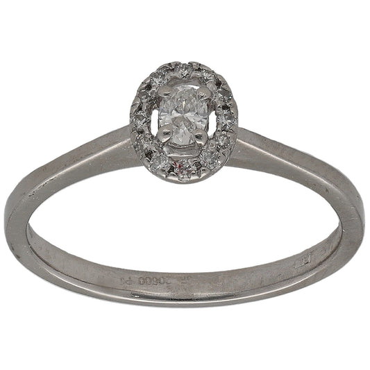 Platinum 0.12ct Diamond Cluster Ring Size M