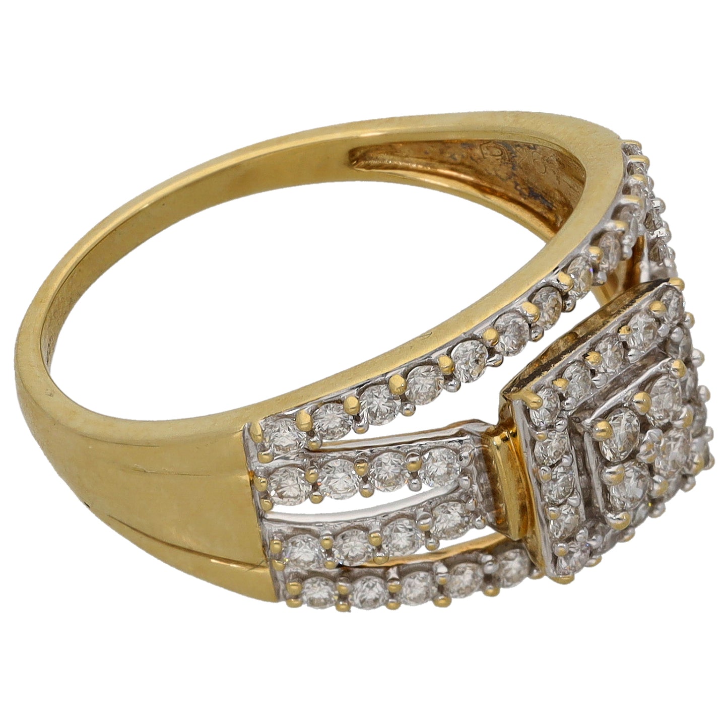 9ct Gold 0.72ct Diamond Dress/Cocktail Ring Size P