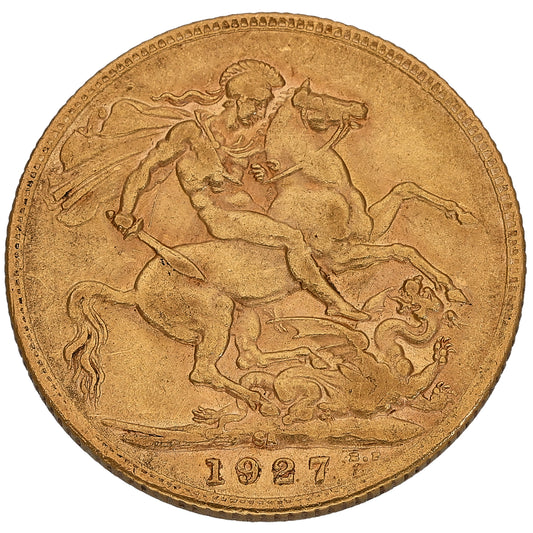 22ct Gold King George V Full Sovereign Coin 1927