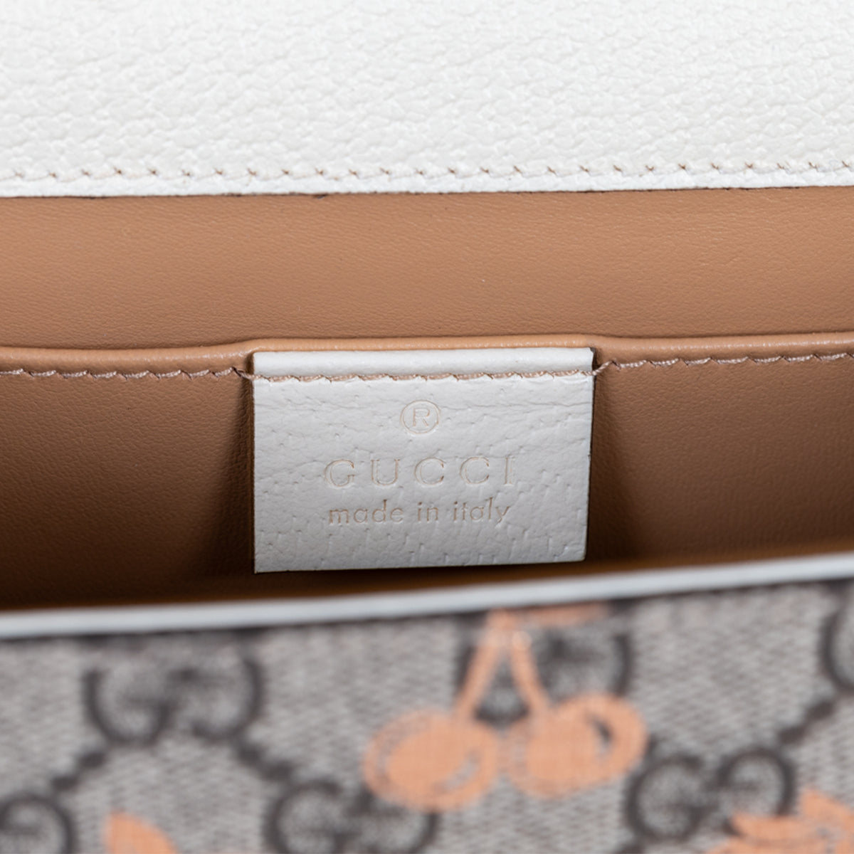 Gucci Small Padlock Berry Print GG Monogram Coated Canvas Crossbody Bag - Beige