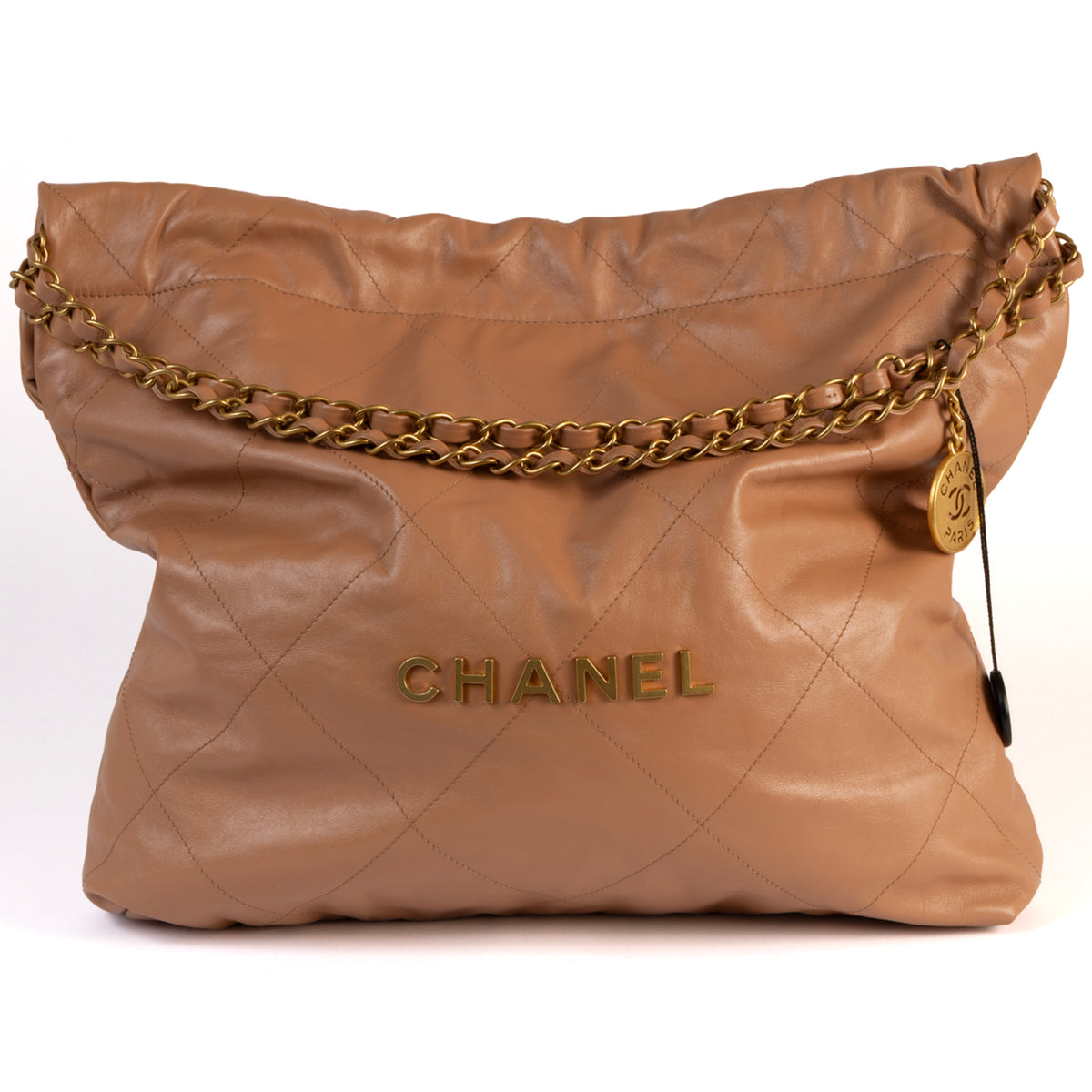 Chanel 22 Plain Leather Tote Bag - Brown