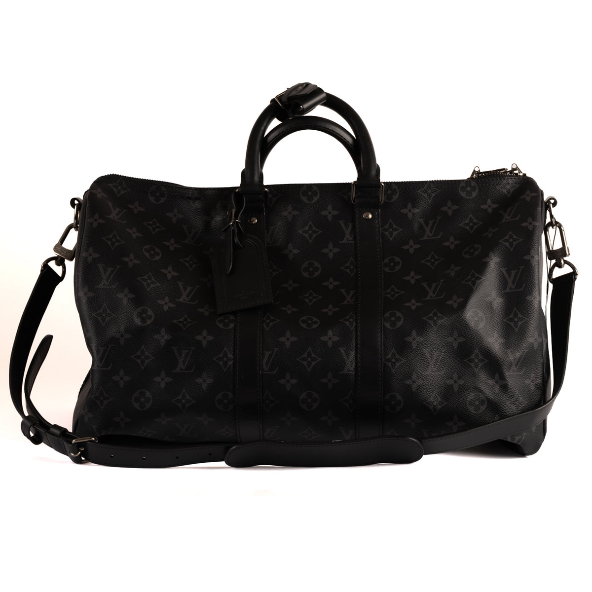 Louis Vuitton Keepall Bandoulière Monogram Coated Canvas Travel Bag - Black