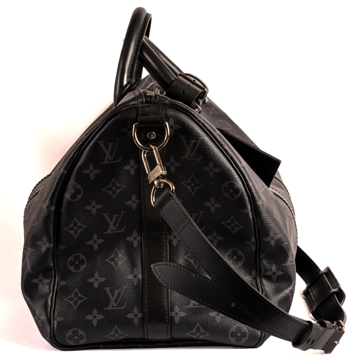 Louis Vuitton Keepall Bandoulière Monogram Coated Canvas Travel Bag - Black