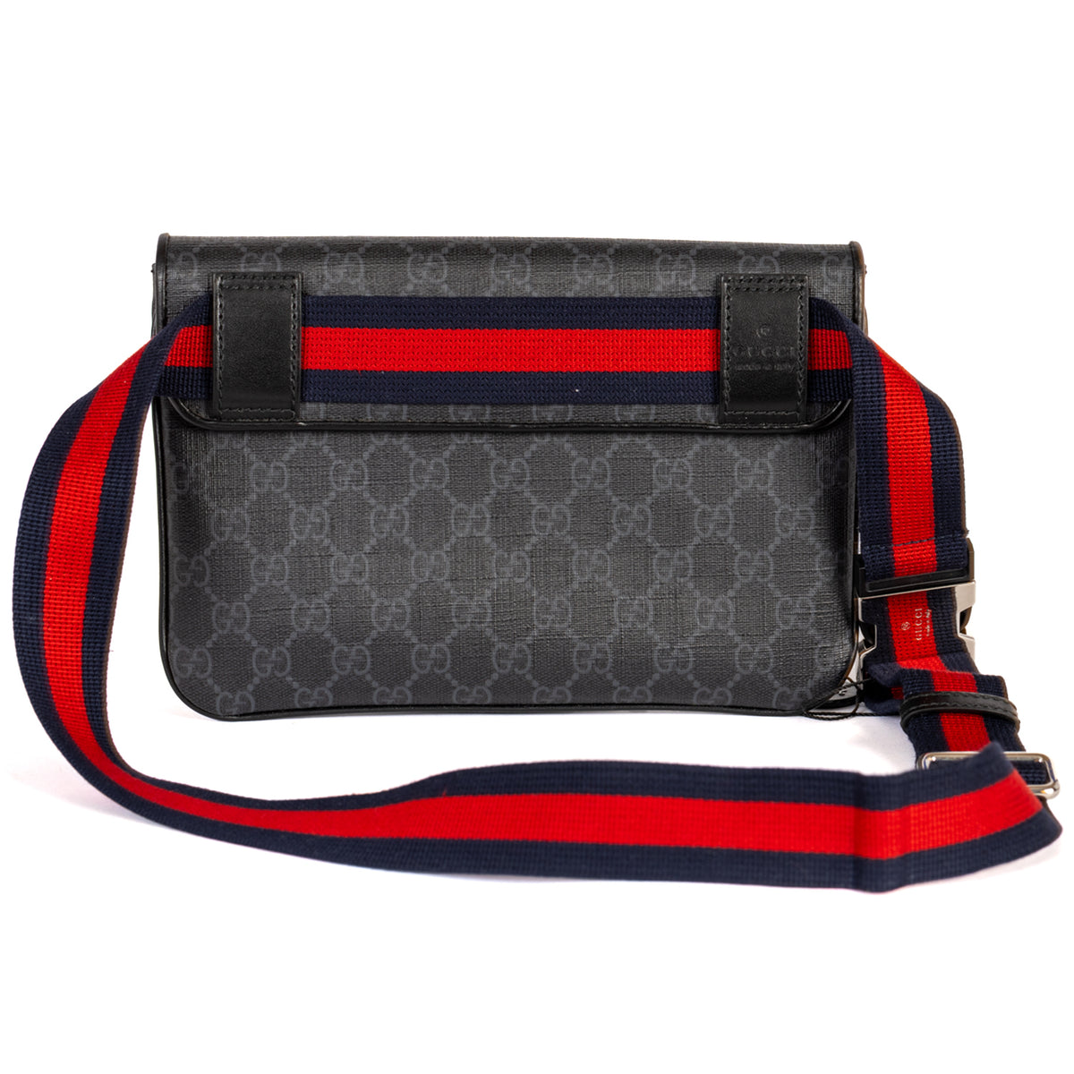 Gucci GG Supreme Belt Bag Monogram Coated Canvas Bag - Black