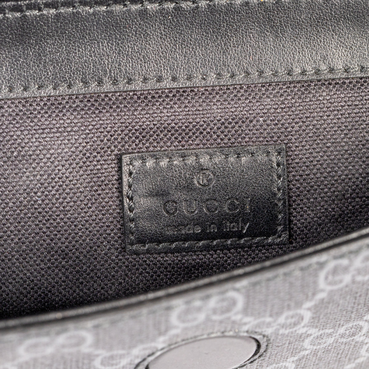 Gucci GG Supreme Belt Bag Monogram Coated Canvas Bag - Black