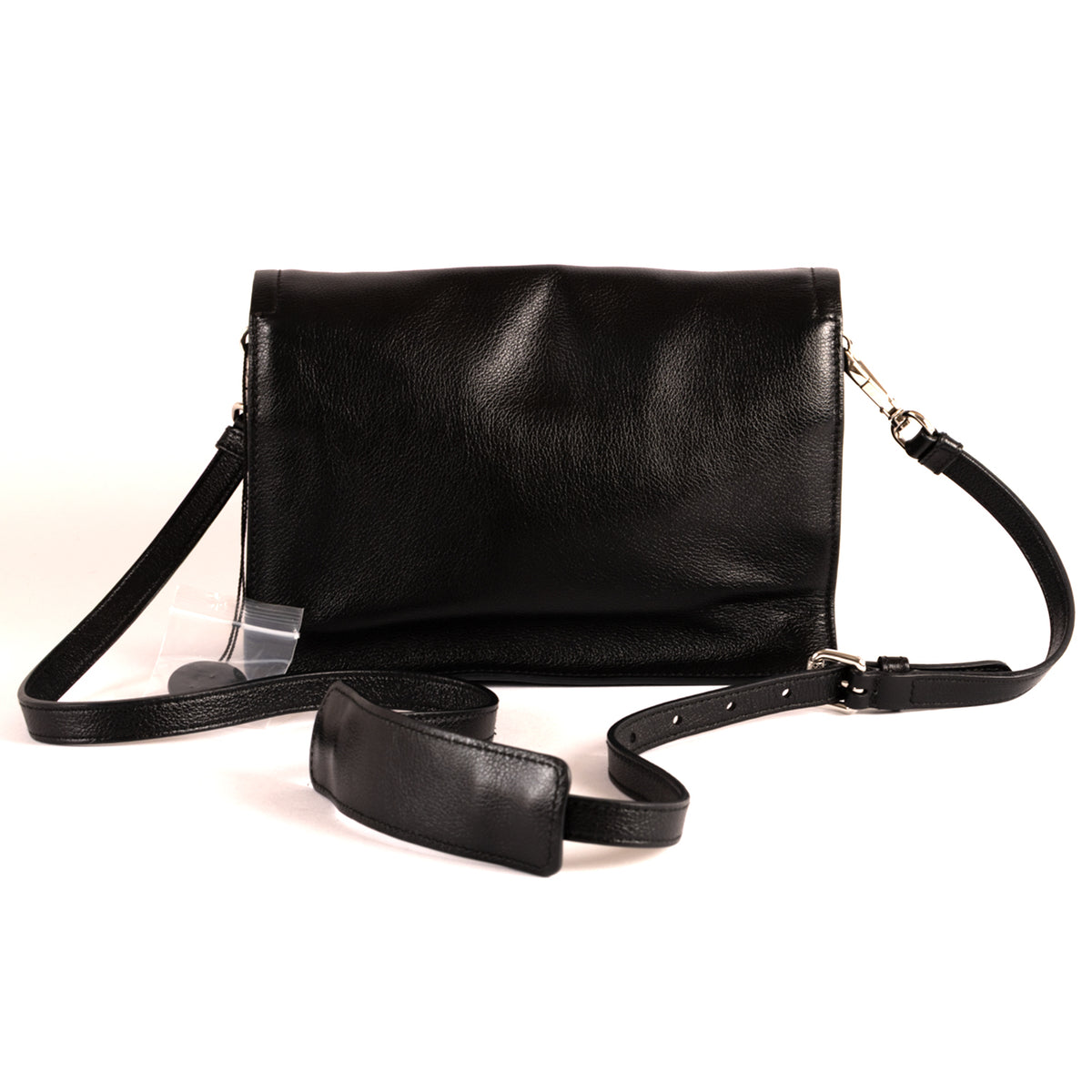Prada Glace Plain Leather Crossbody Bag - Black