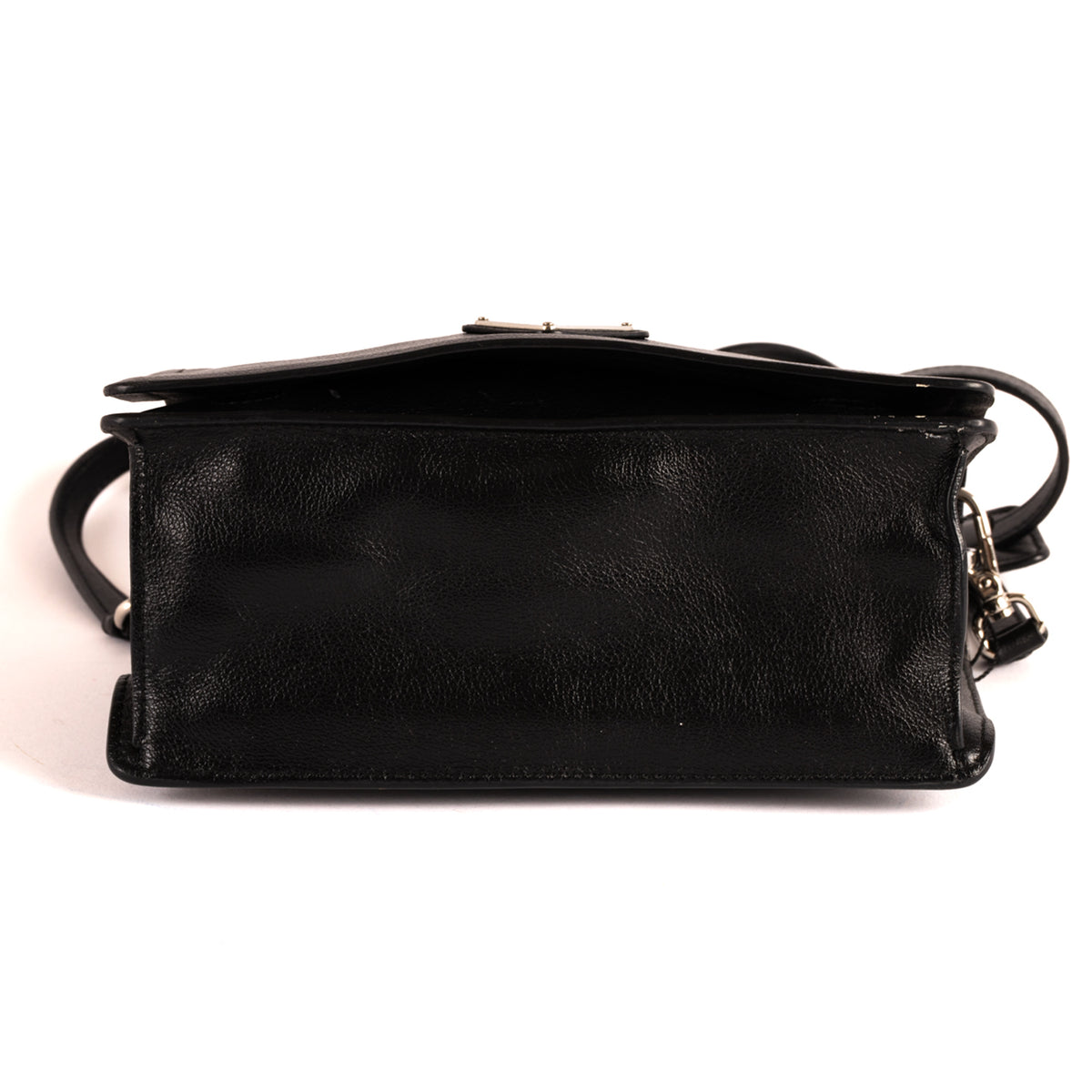 Prada Glace Plain Leather Crossbody Bag - Black