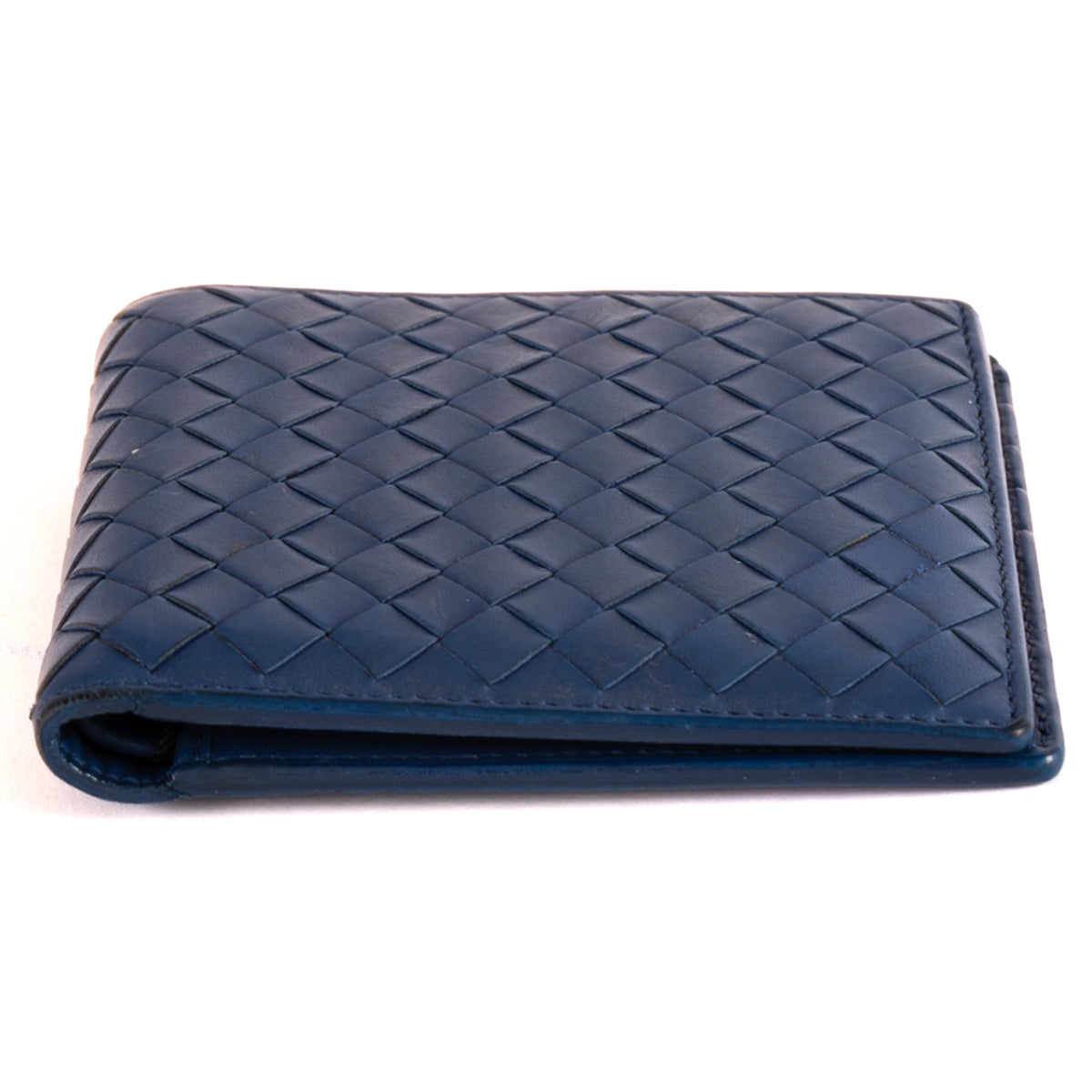 Bottega Veneta Bi-Fold Wallet Weave Leather - Blue