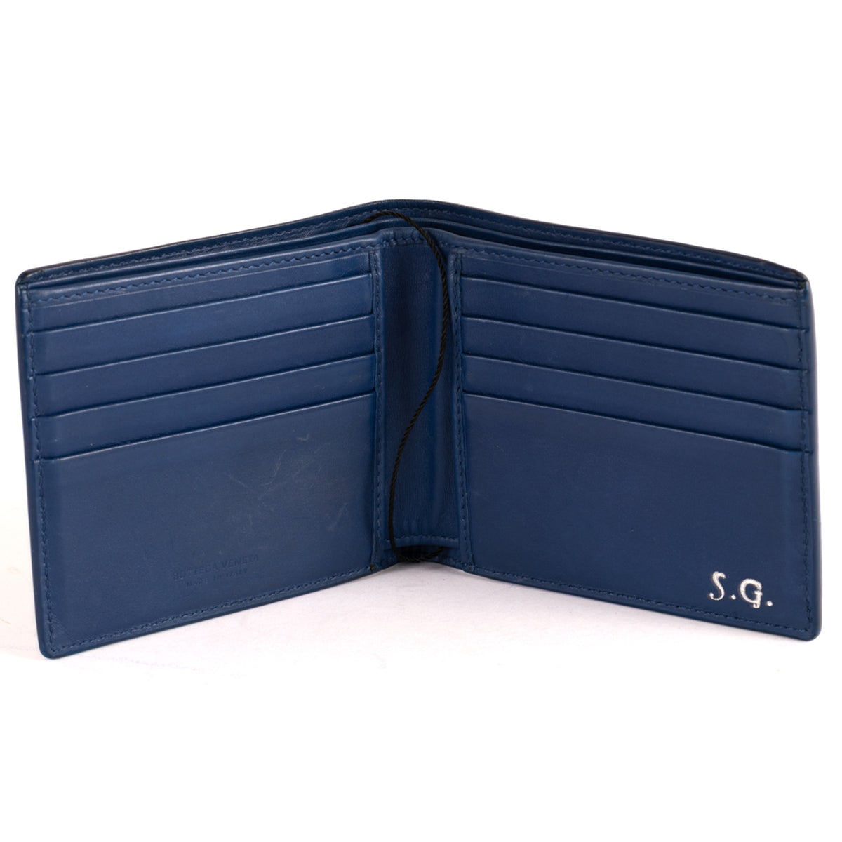 Bottega Veneta Bi-Fold Wallet Weave Leather - Blue