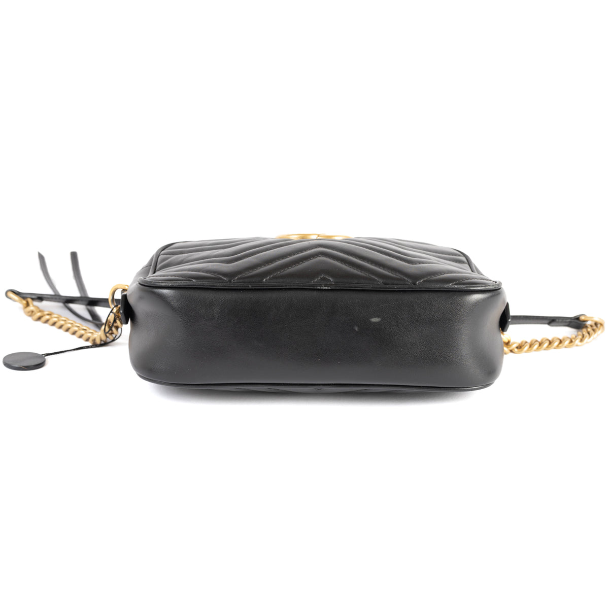 Gucci Camera Bag Chevron Leather Crossbody Bag - Black