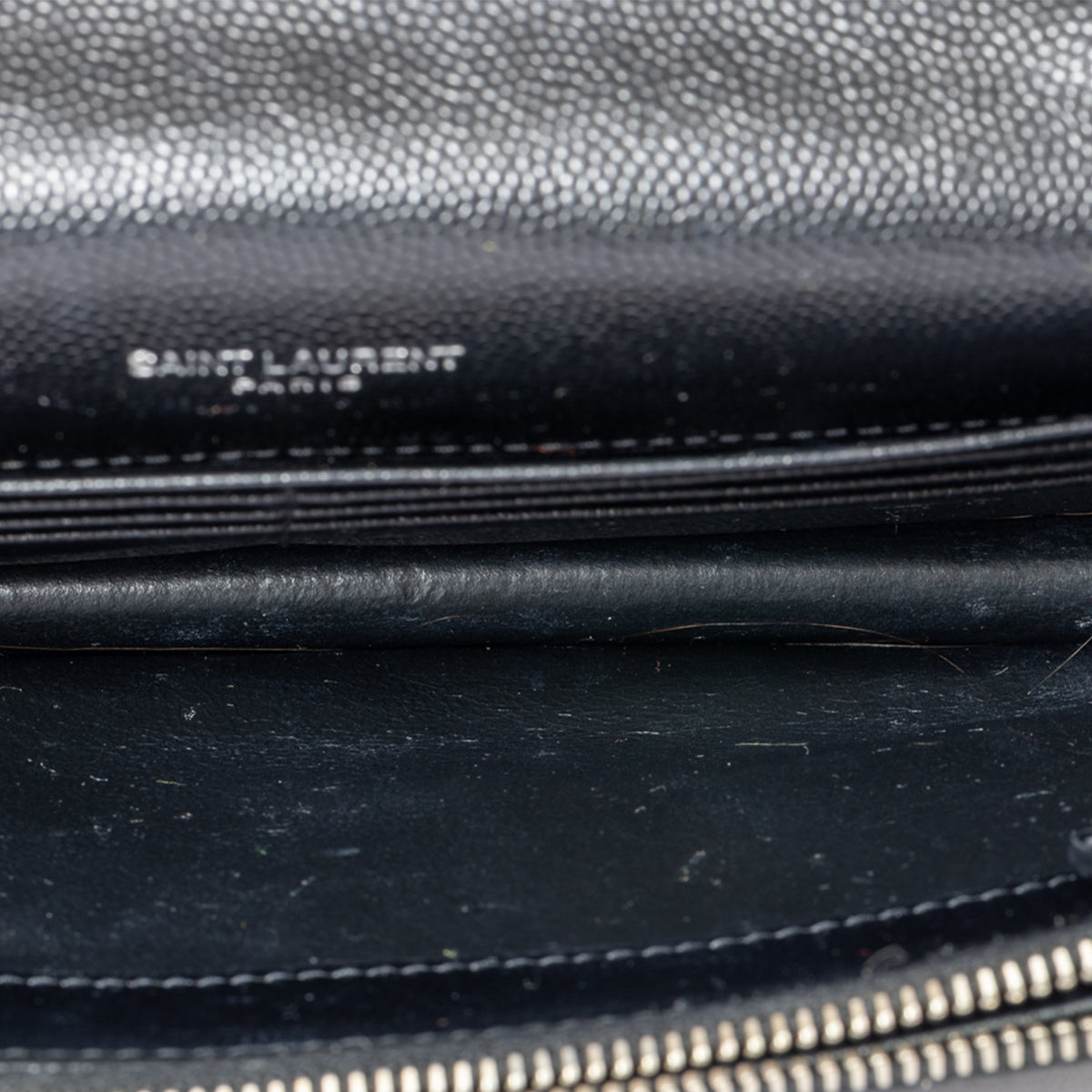 Yves Saint Laurent Cassandra Chevron Leather Crossbody Bag - Black