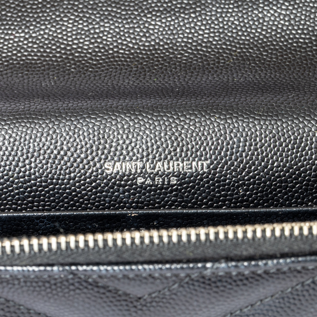 Yves Saint Laurent Cassandra Chevron Leather Crossbody Bag - Black