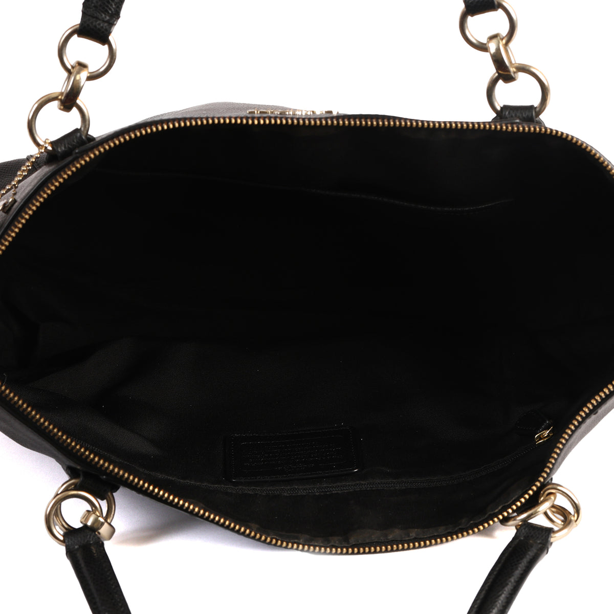 Coach Ava Tote Plain Leather Tote Bag - Black