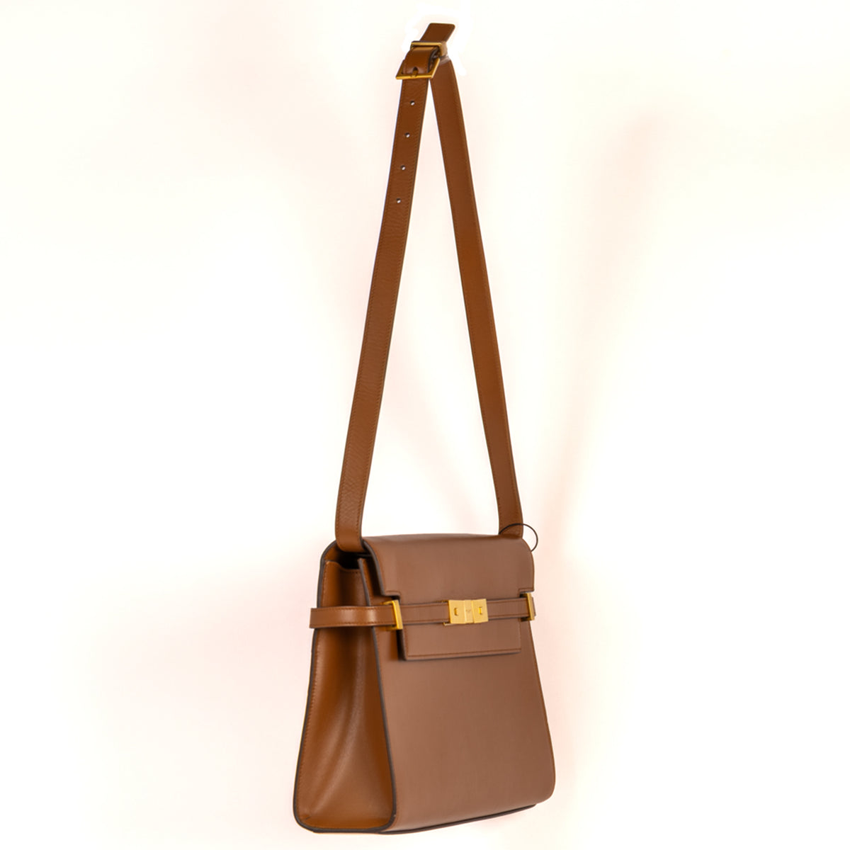Yves Saint Laurent Manhatten Plain Leather Crossbody Bag - Brown