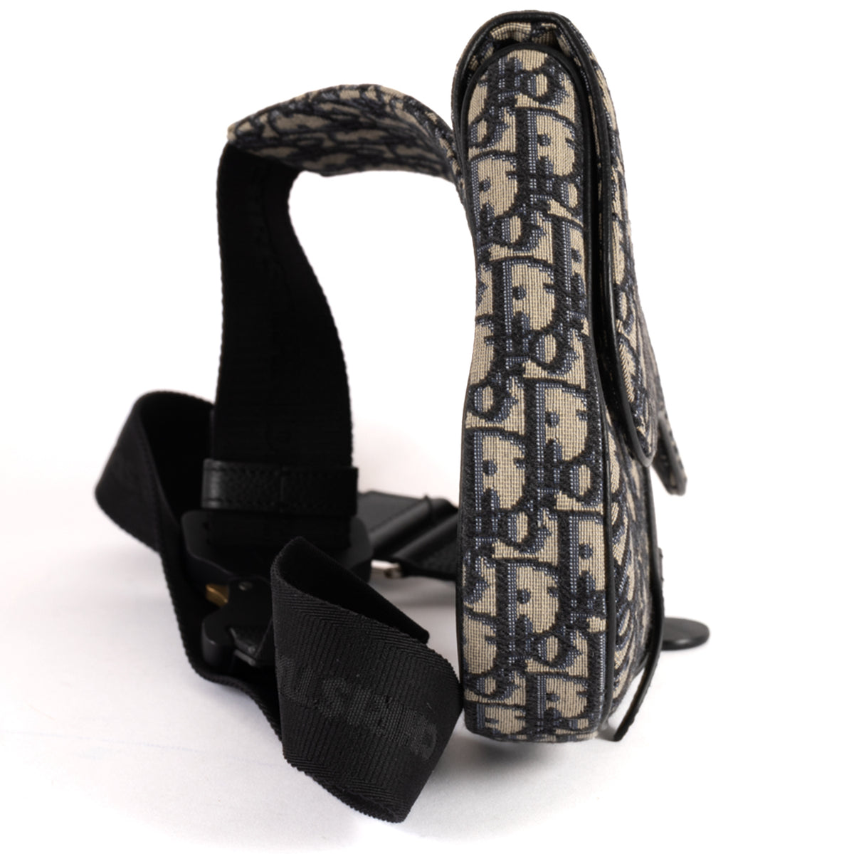 Christian Dior Mens Saddle Oblique Monogram Canvas Bag - Blue