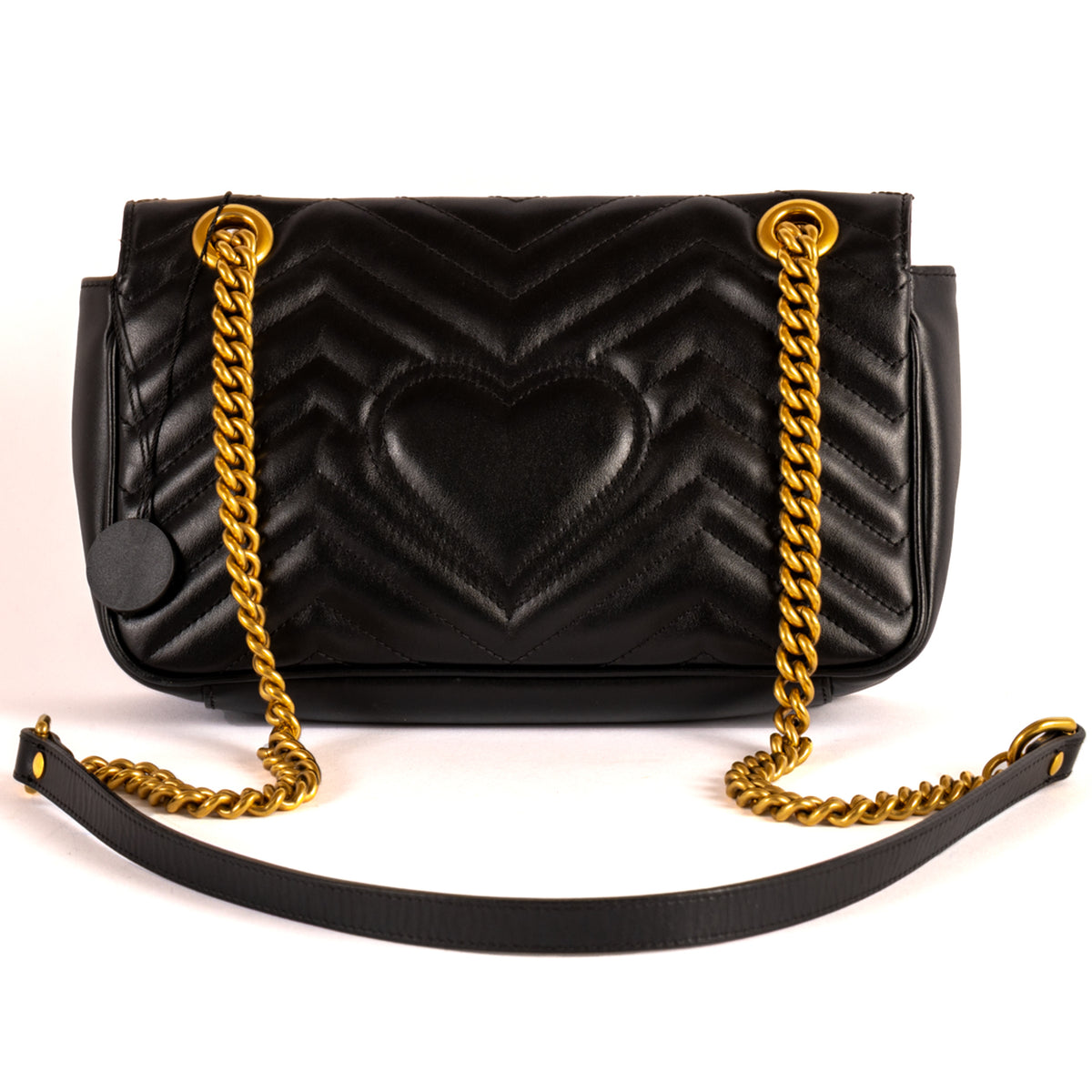 Gucci Marmont Matelasse Chevron Leather Crossbody Bag - Black