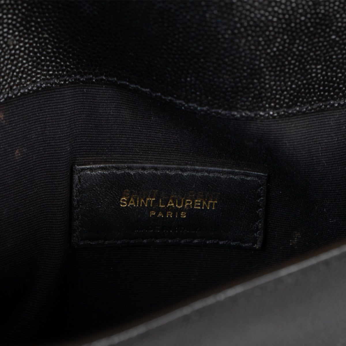 Yves Saint Laurent Uptown Clutch Plain Leather Clutch Bag - Black