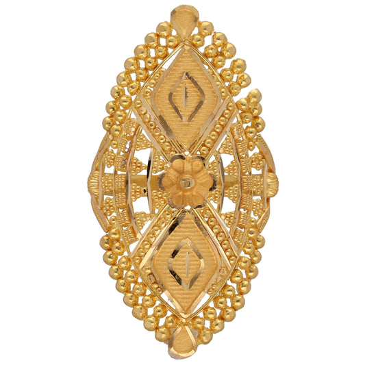 New 22ct Gold Flower & Shield Ring Size N