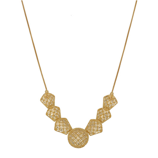 New 22ct Gold Fancy Geometric Necklace 18"
