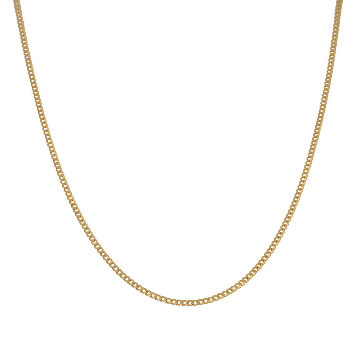 New 22ct Gold 1mm Curb Chain 14"