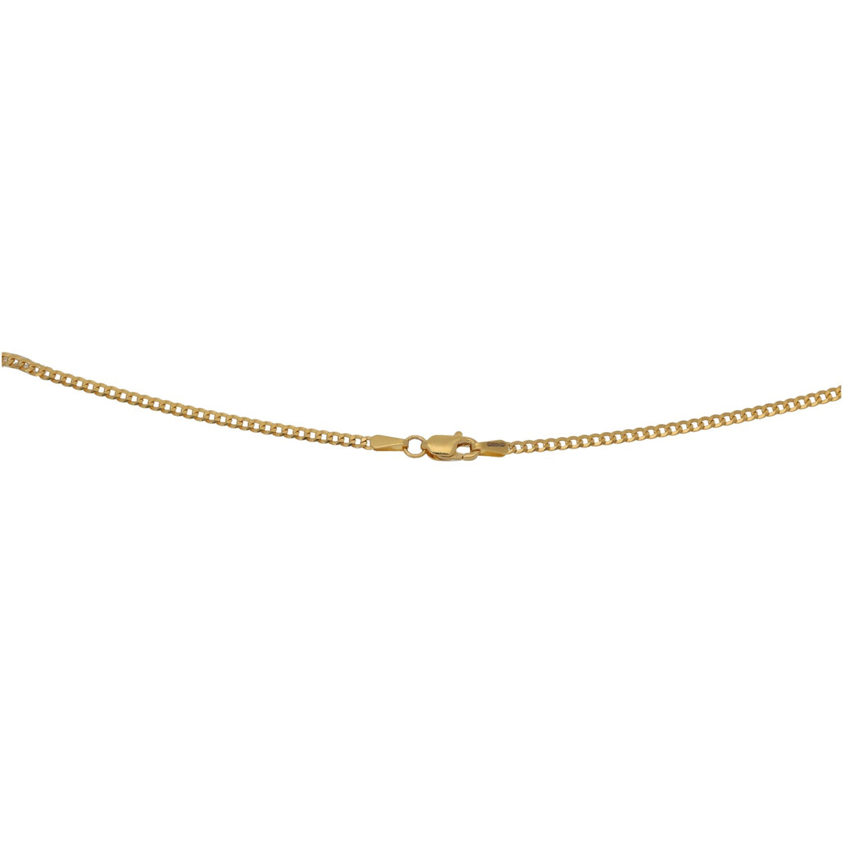 New 22ct Gold 1mm Curb Chain 14"