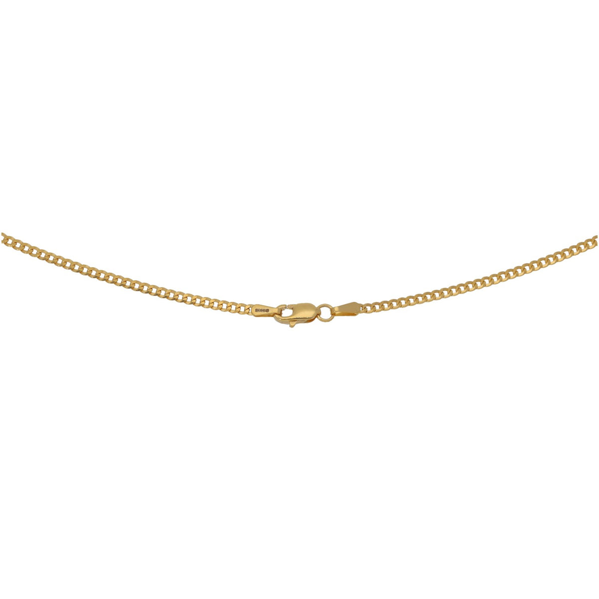 New 22ct Gold 1mm Curb Chain 14"