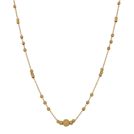 New 22ct Gold Triple Beaded Necklace 18"