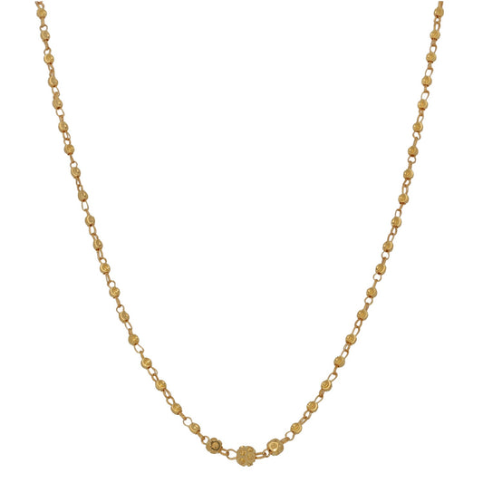 New 22ct Gold Beaded Link Necklace 18"