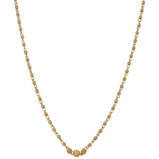 New 22ct Gold Beaded Link Necklace 18"