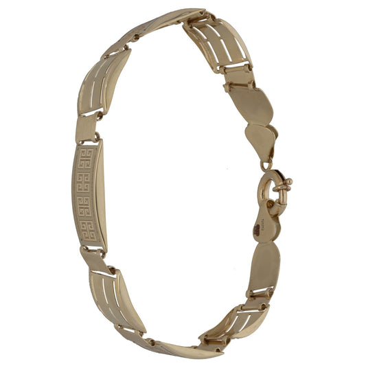 New 14ct Gold Greek Key Flat Plate Bracelet