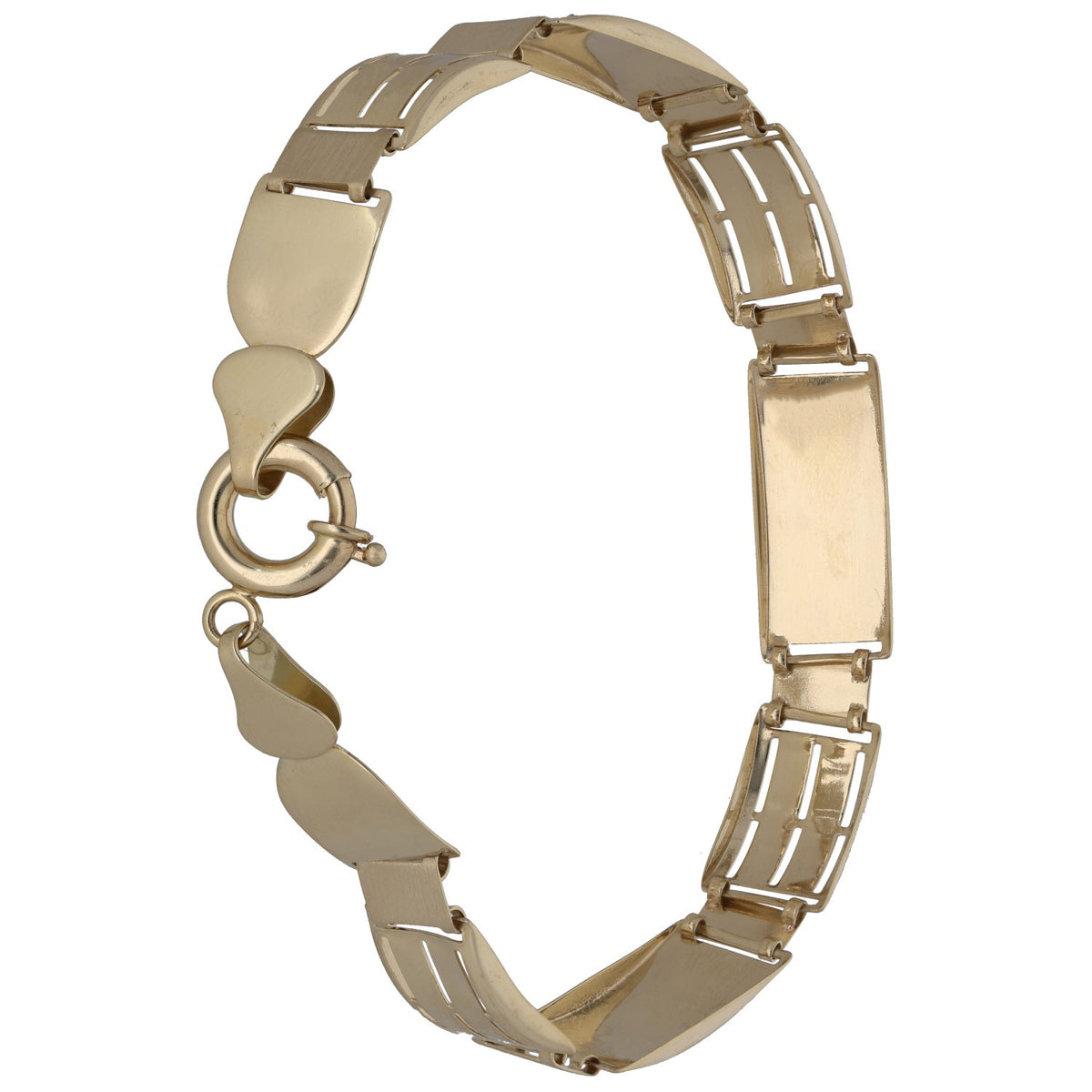 New 14ct Gold Greek Key Flat Plate Bracelet