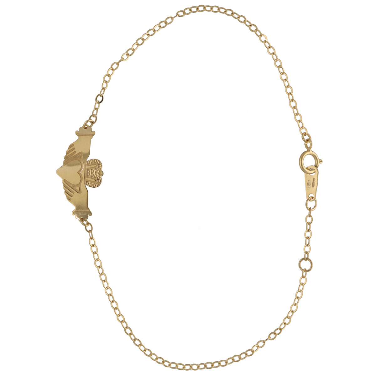 New 9ct Gold Claddagh Bracelet