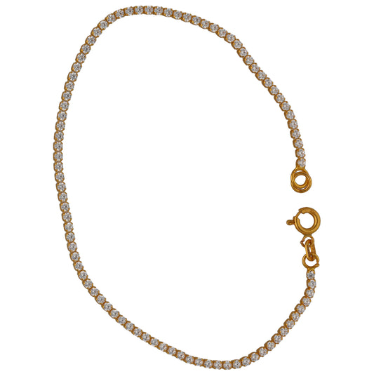 New 22ct Yellow Gold Cubic Zirconia Line/Tennis Bracelet