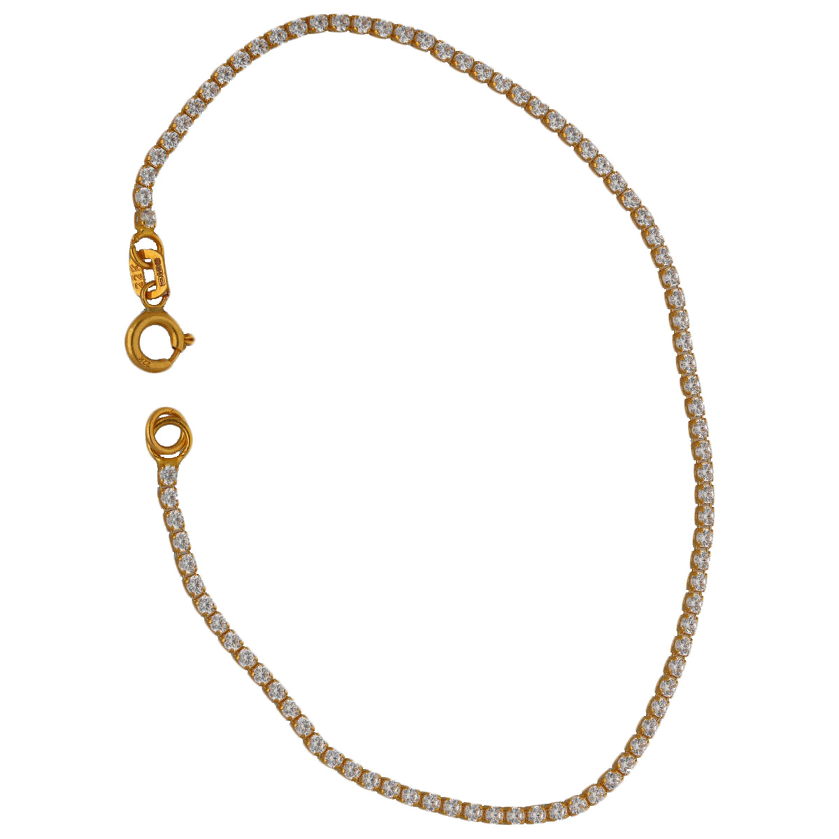 New 22ct Yellow Gold Cubic Zirconia Line/Tennis Bracelet