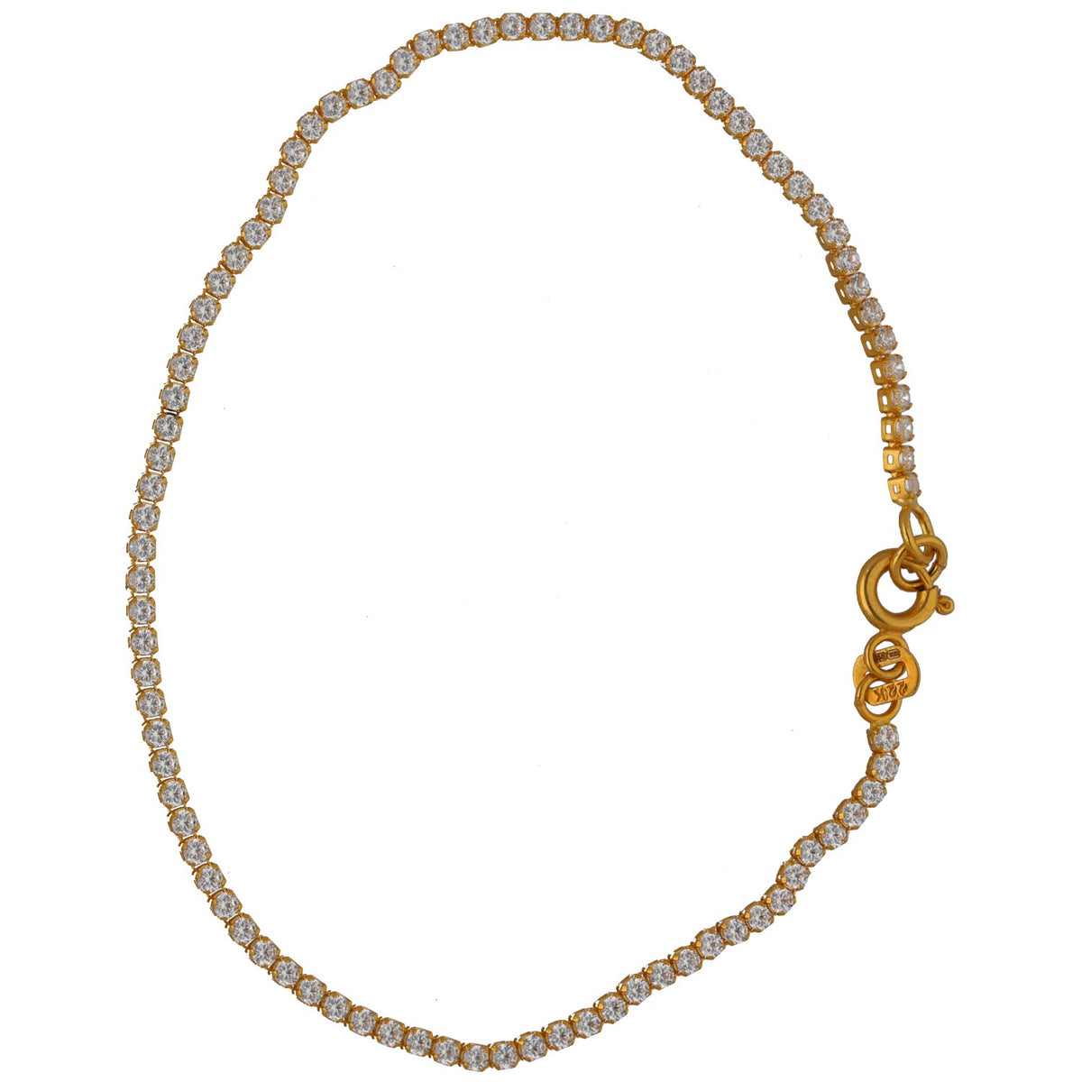 New 22ct Yellow Gold Cubic Zirconia Line/Tennis Bracelet