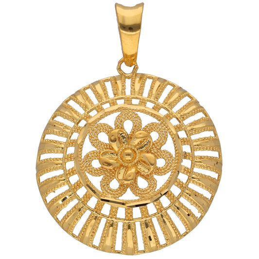 New 22ct Yellow Gold Round Calcutti Pendant