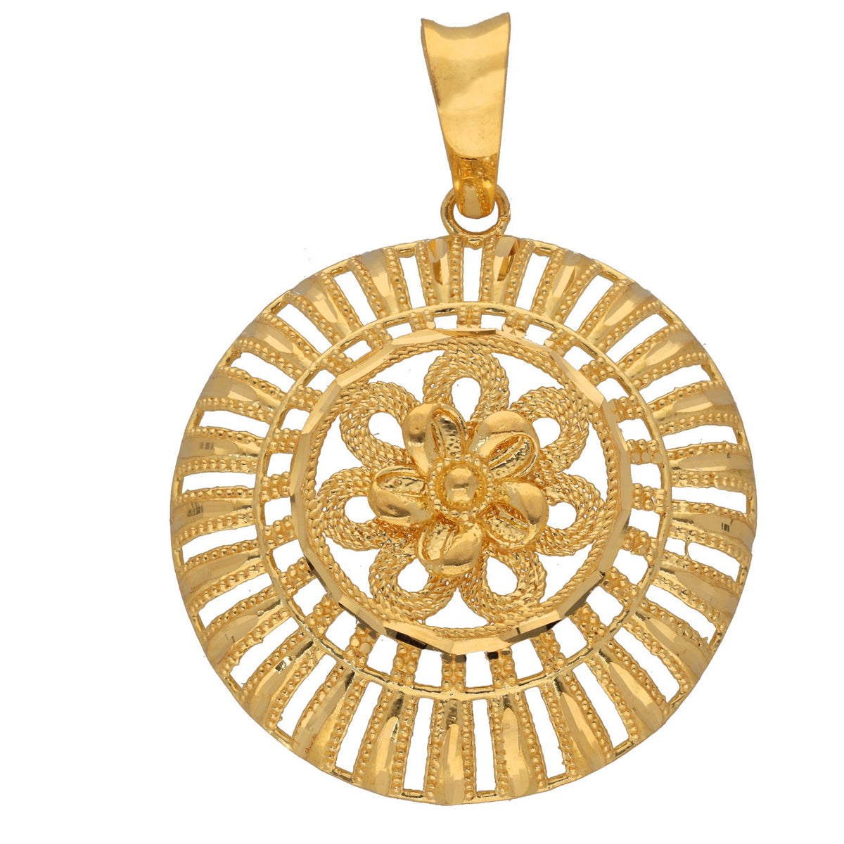 New 22ct Yellow Gold Round Calcutti Pendant