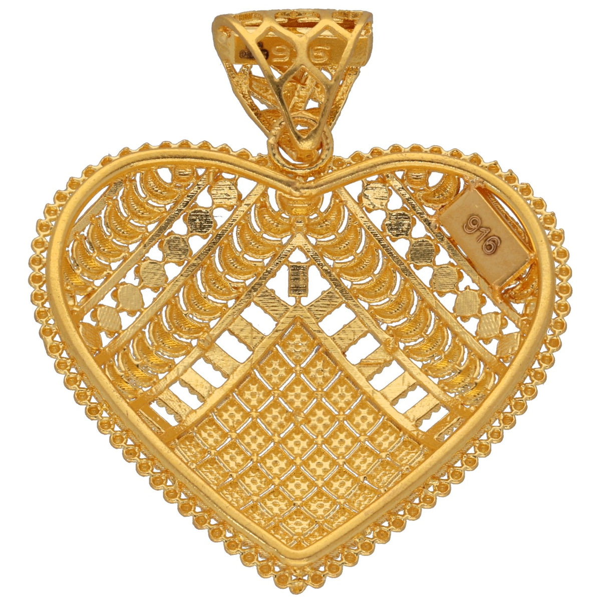 New 22ct Yellow Gold Heart Shape Pendant