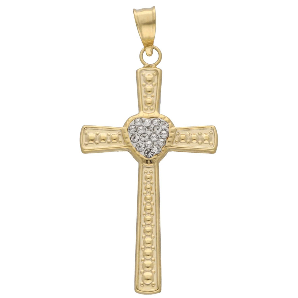 New 9ct Gold Cubic Zirconia Cross Pendant