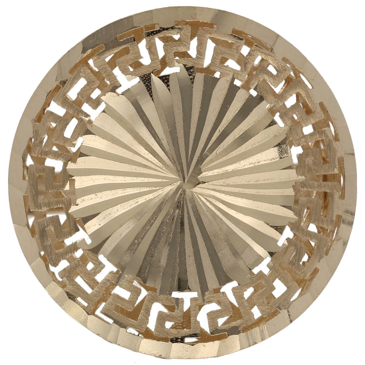New 14ct Gold Greek Key Trim Shield Ring Size Q