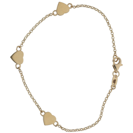 New 14ct Gold Heart Belcher Bracelet